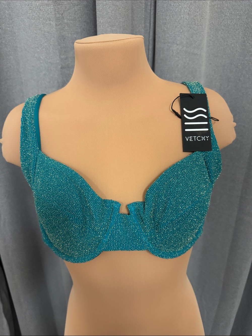 VETCHY Teal Shimmer Bathingsuit Top